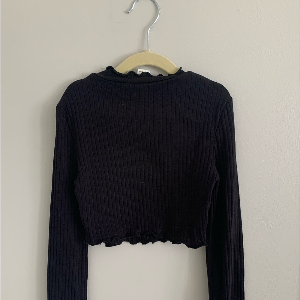Lettuce trim-rib knit tee